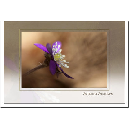 Trauerkarte ABSCHIED - Zarte Blume - metALUm # 3300038