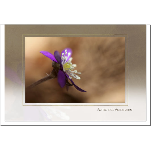 Trauerkarte ABSCHIED - Zarte Blume - metALUm # 3300038