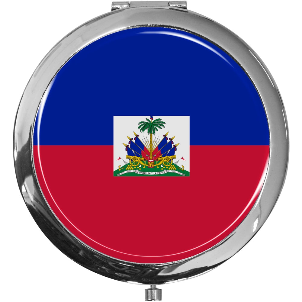 metALUm Taschenspiegel FLAGGE HAITI mit 2 - facher Vergrößerung #77196B