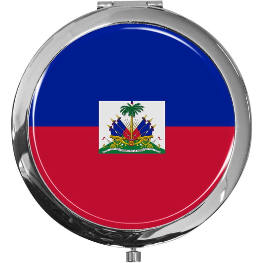 metALUm Taschenspiegel FLAGGE HAITI mit 2 - facher Vergrößerung #77196B