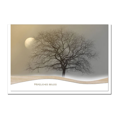 Trauerkarte STILLE -Baum im Mondlicht - metALUm #01524