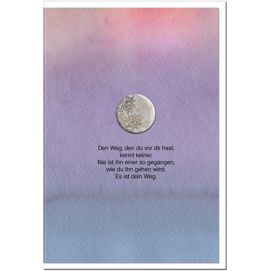 Trauerkarte ZUVERSICHT - Weg im Sonnenuntergang - metALUm # 1001149