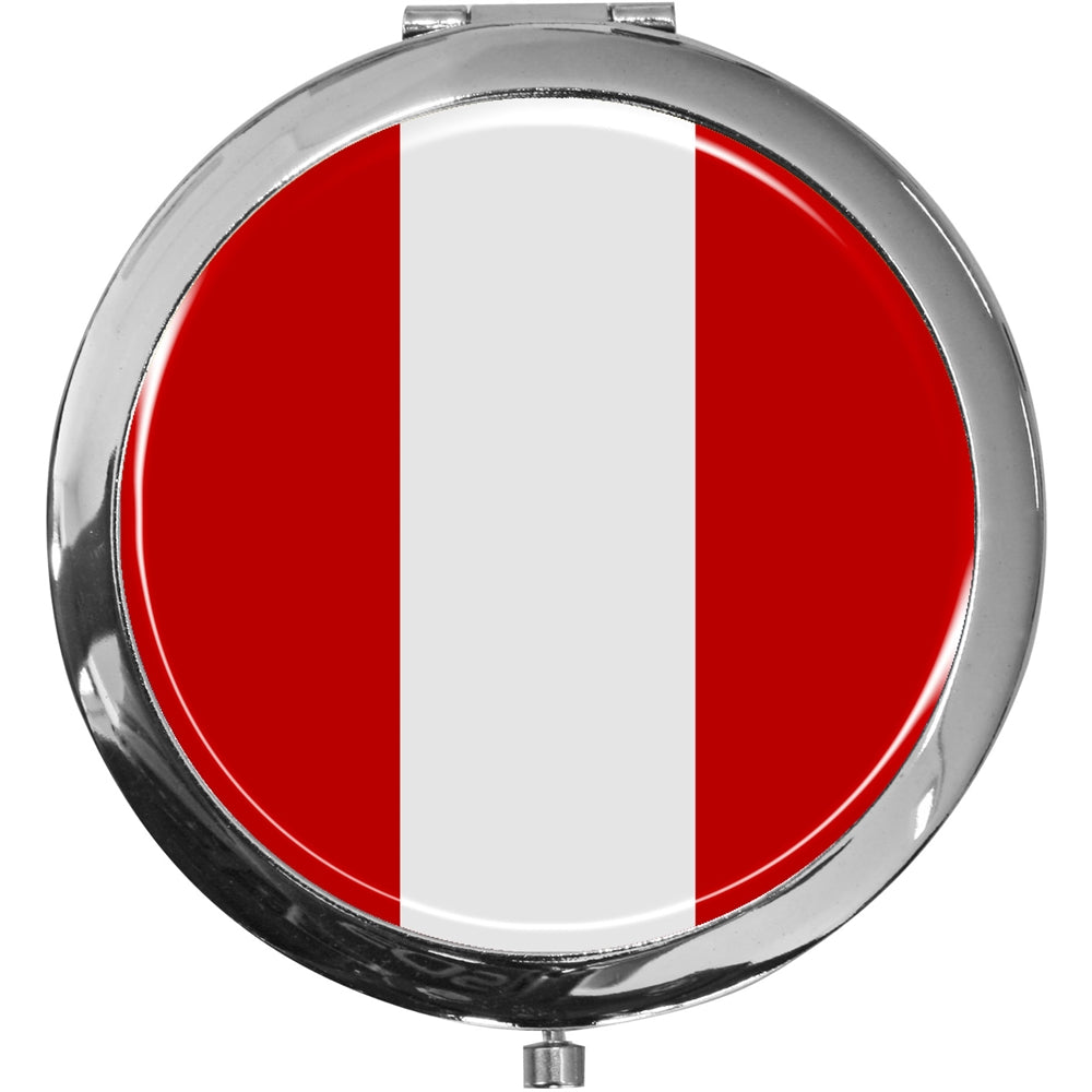 metALUm Taschenspiegel FLAGGE PERU mit 2 - facher Vergrößerung #77181B