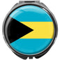 metALUm Pillendose mit Spiegel rund Metall 3 Fächer FLAGGE BAHAMAS #0094