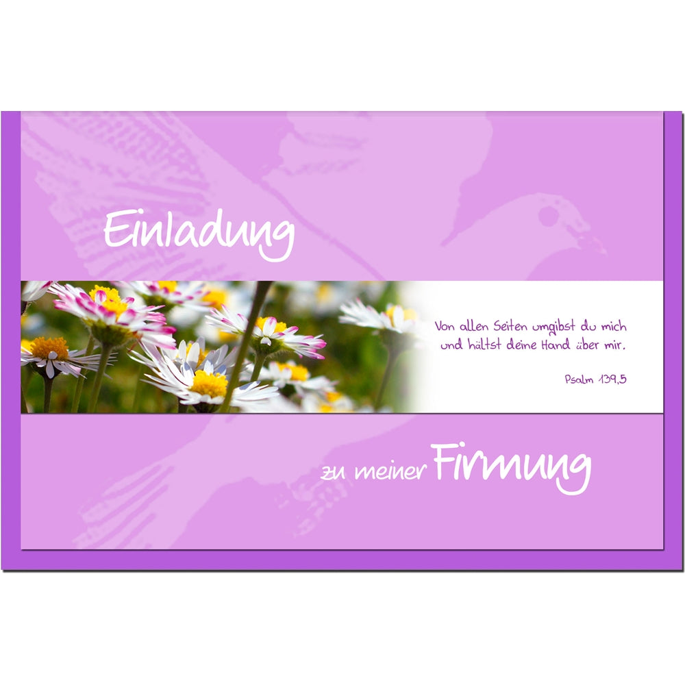 metALUm Einladungskarten im Set FIRMUNG - Margeriten