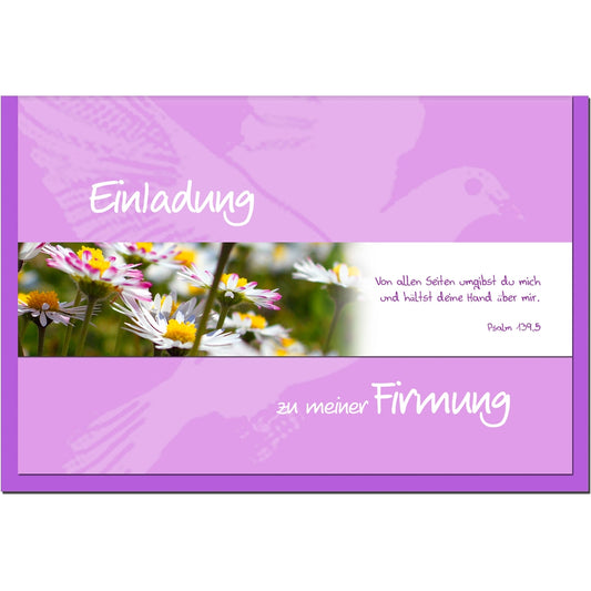 metALUm Einladungskarten im Set FIRMUNG - Margeriten