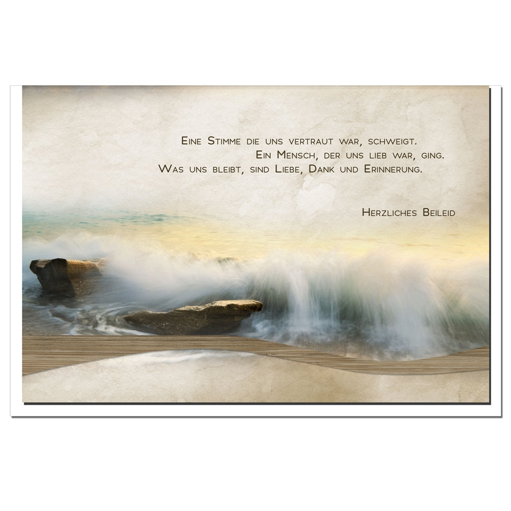 Trauerkarte ERINNERUNG - Brandung - metALUm # 1201091