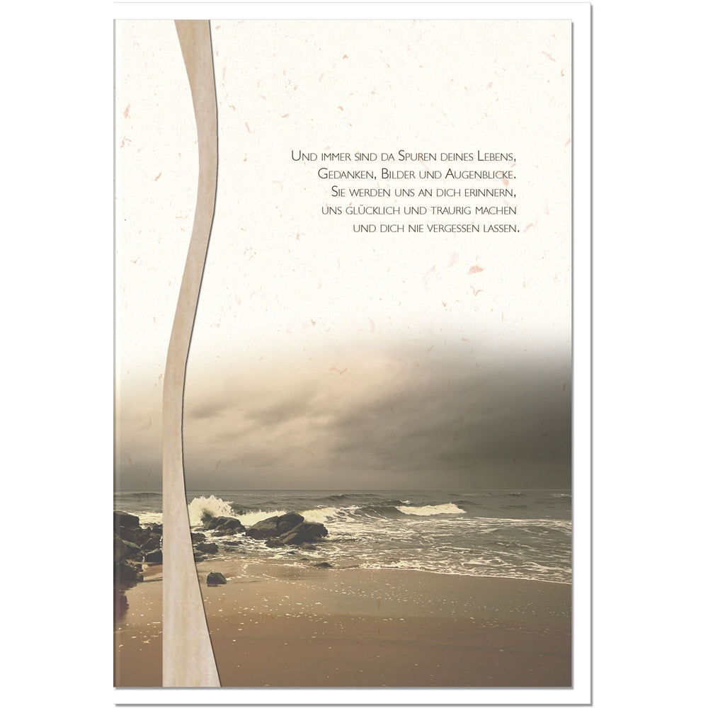Kondolenzkarte ERINNERUNGEN - Meeresstrand - metALUm #01406