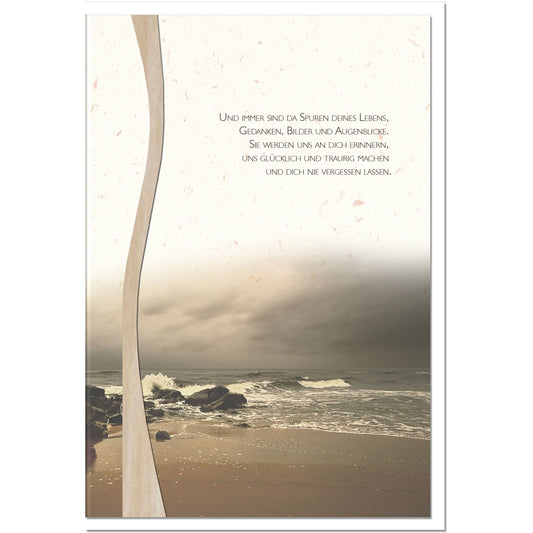 Kondolenzkarte ERINNERUNGEN - Meeresstrand - metALUm #01406