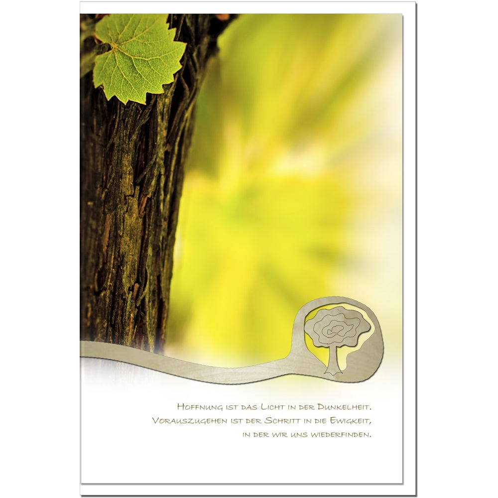Trauerkarte HOFFNUNG- Baum - metALUm #01539