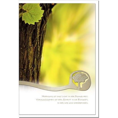 Trauerkarte HOFFNUNG- Baum - metALUm #01539