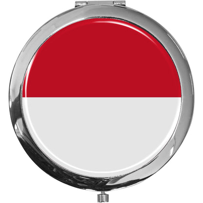 metALUm Taschenspiegel FLAGGE INDONESIEN mit 2 - facher Vergrößerung #77204B