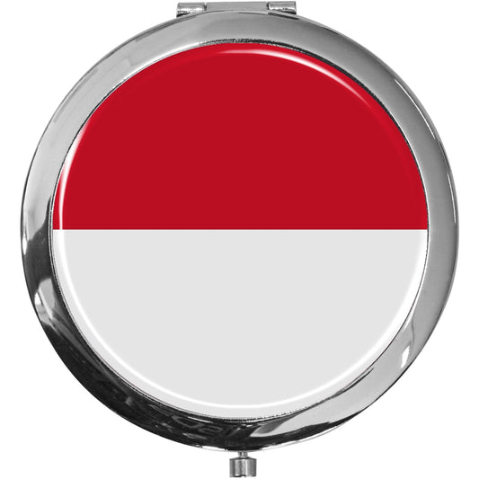 metALUm Taschenspiegel FLAGGE INDONESIEN mit 2 - facher Vergrößerung #77204B