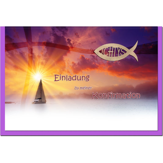 metALUm Einladungskarten KONFIRMATION - Schiff