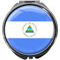 metALUm Pillendose mit Spiegel rund Metall 3 Fächer FLAGGE NICARAGUA #0089