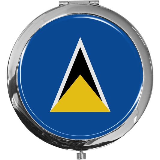 metALUm Taschenspiegel FLAGGE ST. LUCIA mit 2 - facher Vergrößerung #77199B