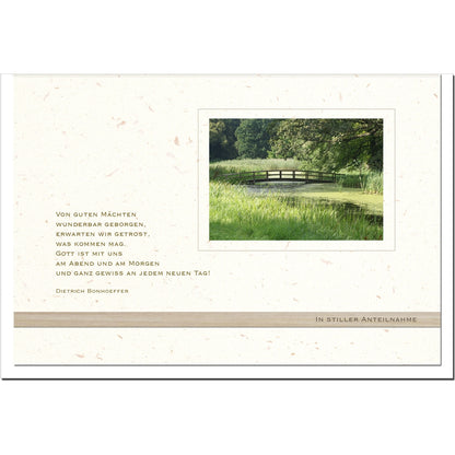Trauerkarte IN GOTTES HAND - Brücke - metALUm #00546