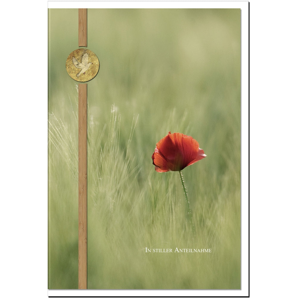 Trauerkarte Beileidskarte Kondolenzkarte Anteilnahme Abschied Mohnblüte