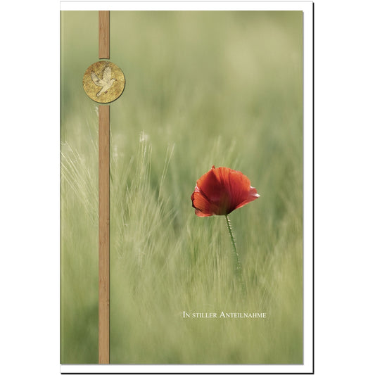 Trauerkarte Beileidskarte Kondolenzkarte Anteilnahme Abschied Mohnblüte
