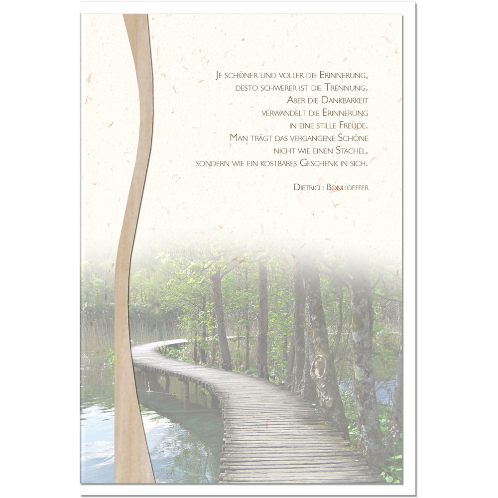Trauerkarte ERINNERUNG - Steg - metALUm #01416