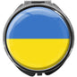 metALUm Pillendose mit Spiegel rund Metall 3 Fächer FLAGGE UKRAINE #0070