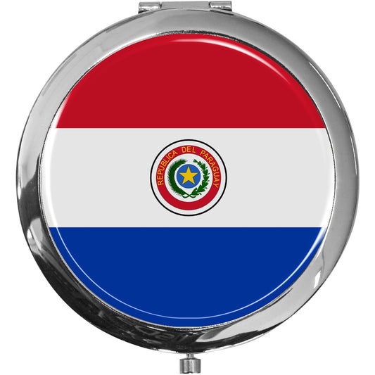 metALUm Taschenspiegel FLAGGE PARAGUAY mit 2 - facher Vergrößerung #77184B