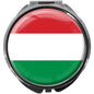 metALUm Pillendose mit Spiegel rund Metall 3 Fächer FLAGGE UNGARN #0054