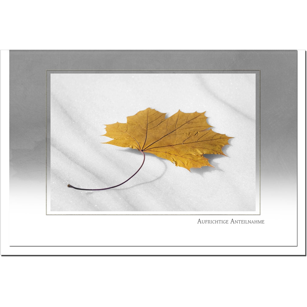 Trauerkarte ABSCHIED - Blatt - metALUm # 3300034