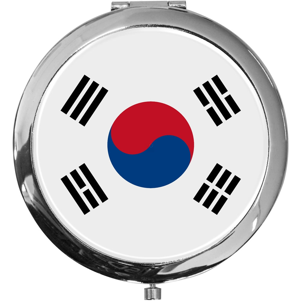 metALUm Taschenspiegel FLAGGE SÜDKOREA mit 2 - facher Vergrößerung #77200B