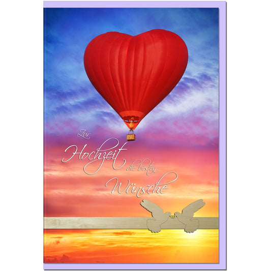 metALUm Karte zur Hochzeit HEISSLUFTBALLON - 1207001S