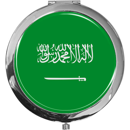 metALUm Taschenspiegel FLAGGE SAUDI ARABIEN mit 2 - facher Vergrößerung #77211B