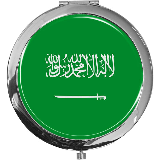 metALUm Taschenspiegel FLAGGE SAUDI ARABIEN mit 2 - facher Vergrößerung #77211B