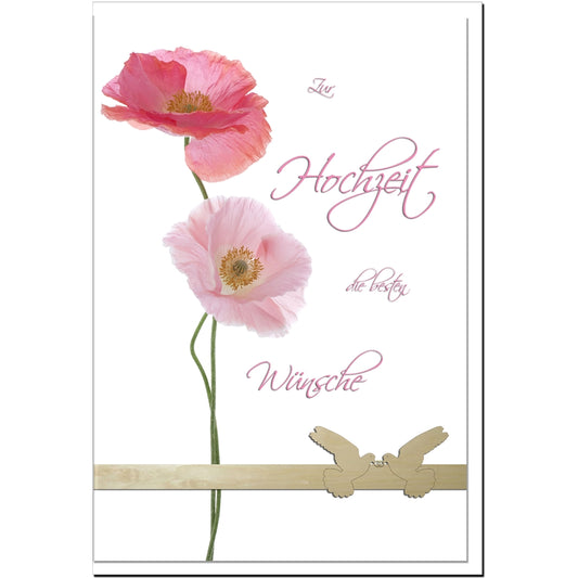 metALUm Karte zur Hochzeit BLUMEN - 1207007S