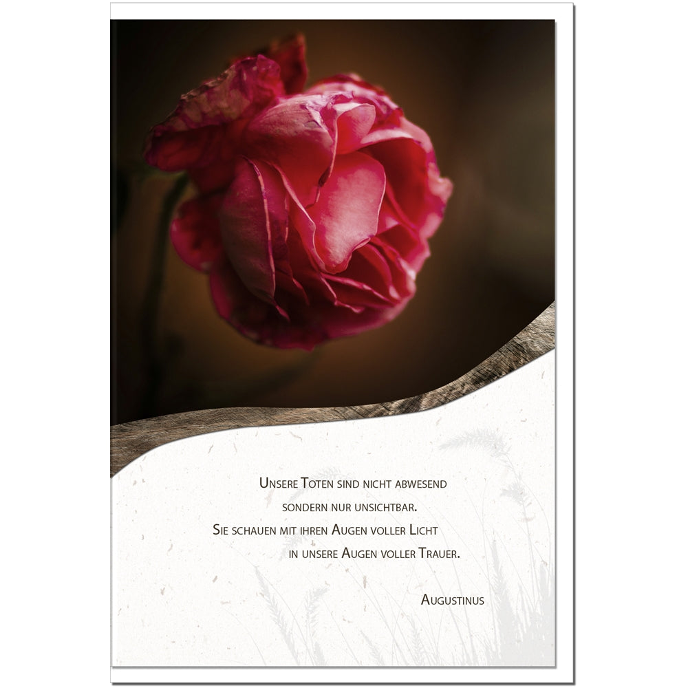 Trauerkarte HOFFNUNG - Rose - metALUm # 3300015