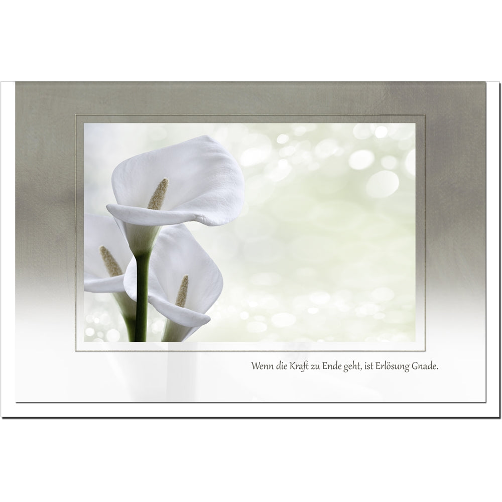 Trauerkarte ERLÖSUNG - Calla - metALUm # 3300028
