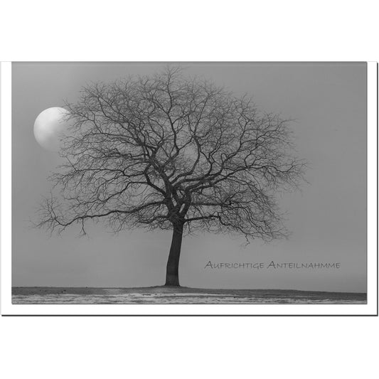 Trauerkarte ABSCHIED - Baum im Mondschein - metALUm # 3300012
