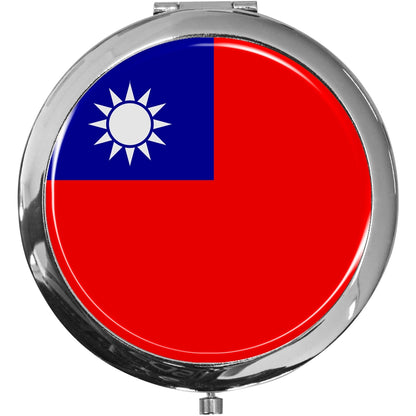 metALUm Taschenspiegel FLAGGE TAIWAN mit 2 - facher Vergrößerung #77218B