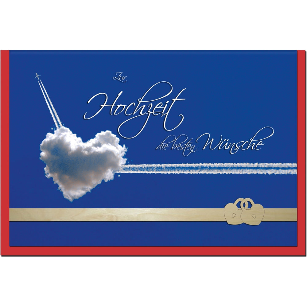 metALUm Karte zur Hochzeit WOLKENHERZ - 1207006S