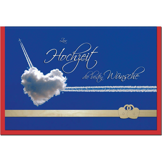 metALUm Karte zur Hochzeit WOLKENHERZ - 1207006S