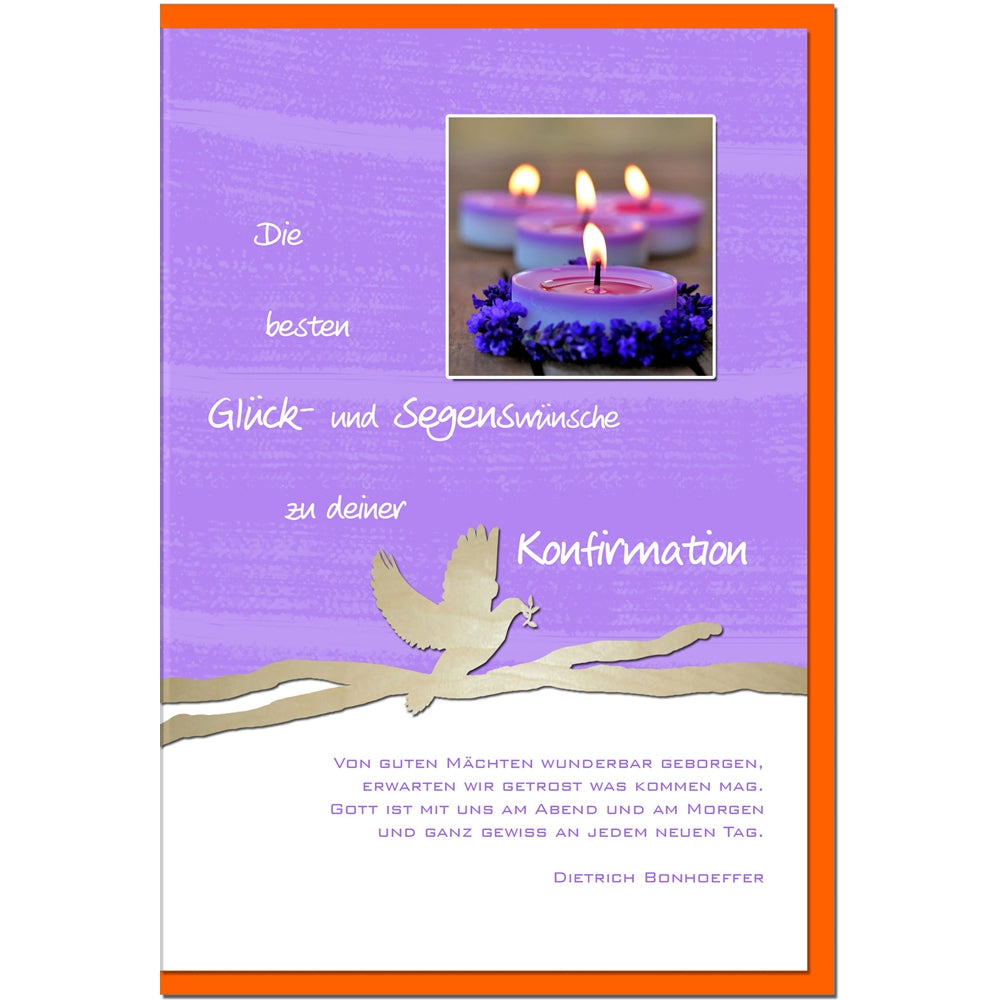 metALUm Karte zur Konfirmation KERZEN - 1212005S