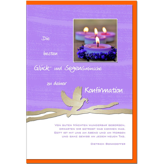 metALUm Karte zur Konfirmation KERZEN - 1212005S