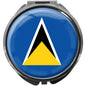 metALUm Pillendose mit Spiegel rund Metall 3 Fächer FLAGGE ST. LUCIA #0099