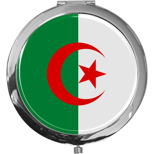 metALUm Taschenspiegel FLAGGE ALGERIEN mit 2 - facher Vergrößerung #77213B
