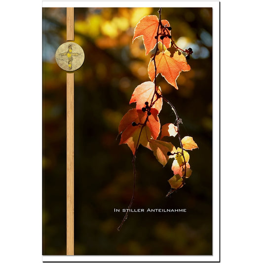 Trauerkarte Beileidskarte Kondolenzkarte Anteilnahme Abschied im Herbst