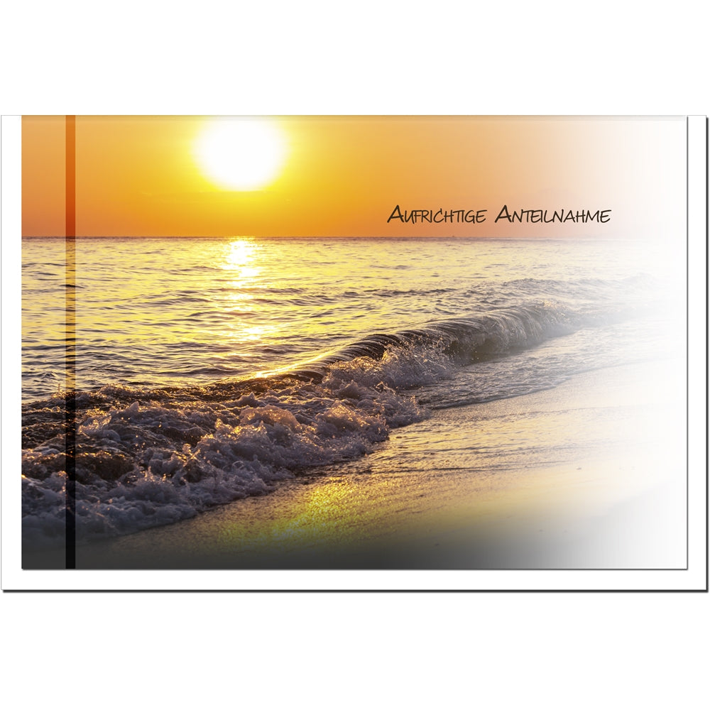 Trauerkarte STRAND DES LEBENS - Sonnenuntergang - metALUm # 3300045