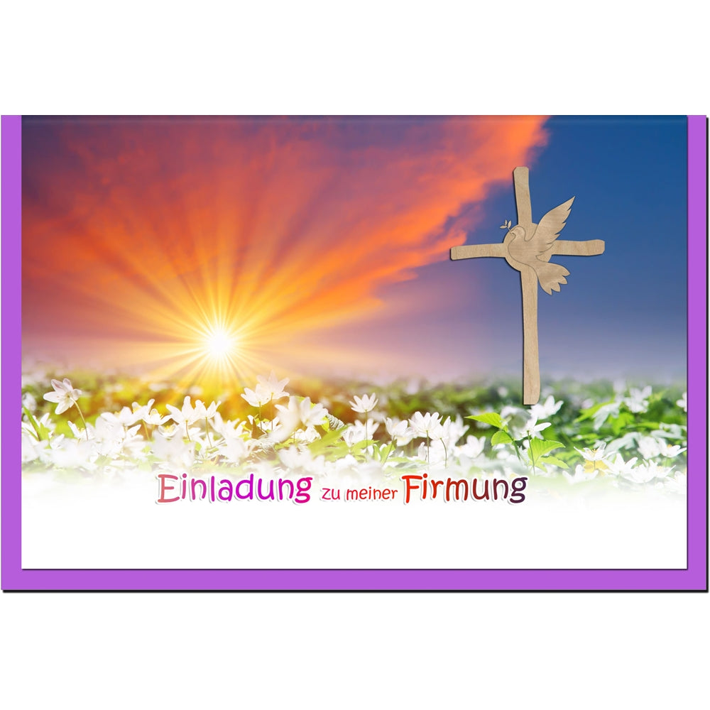 metALUm Einladungskarten im Set FIRMUNG - Sonnenuntergang