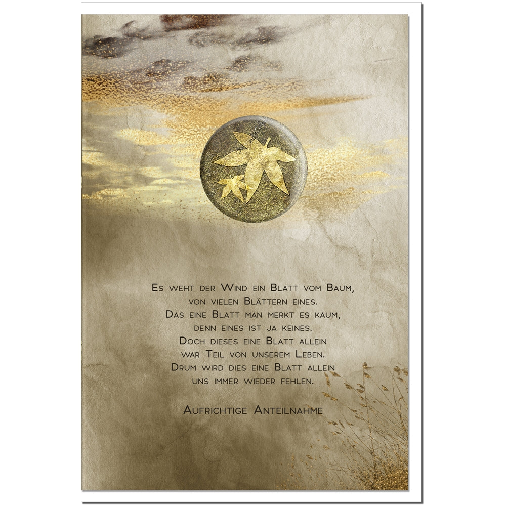 Trauerkarte GEDENKEN - Gräser im Sonnenuntergang - metALUm # 1001143