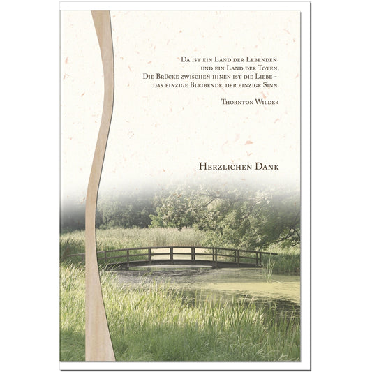 Trauer Danksagungskarten Motiv Brücke im 5er Set mit weißen Umschlägen