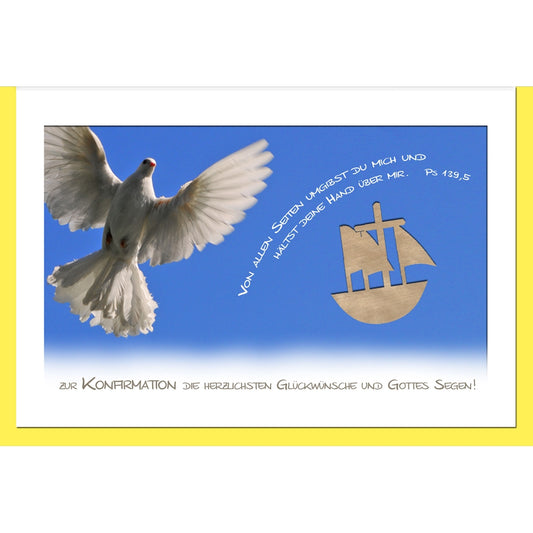 metALUm Karte zur Konfirmation TAUBE - 1212050