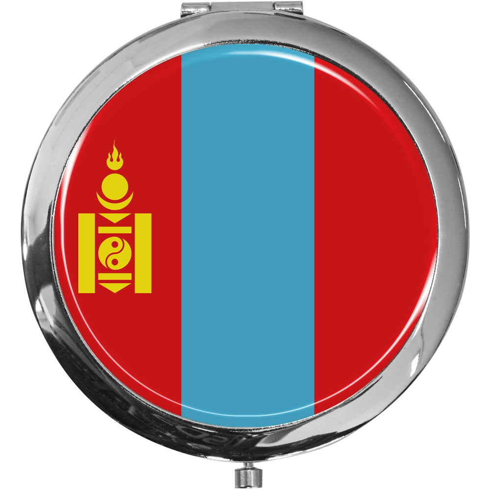 metALUm Taschenspiegel FLAGGE MONGOLEI mit 2 - facher Vergrößerung #77219B